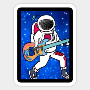 Astronaut Plays Guitar Sticker